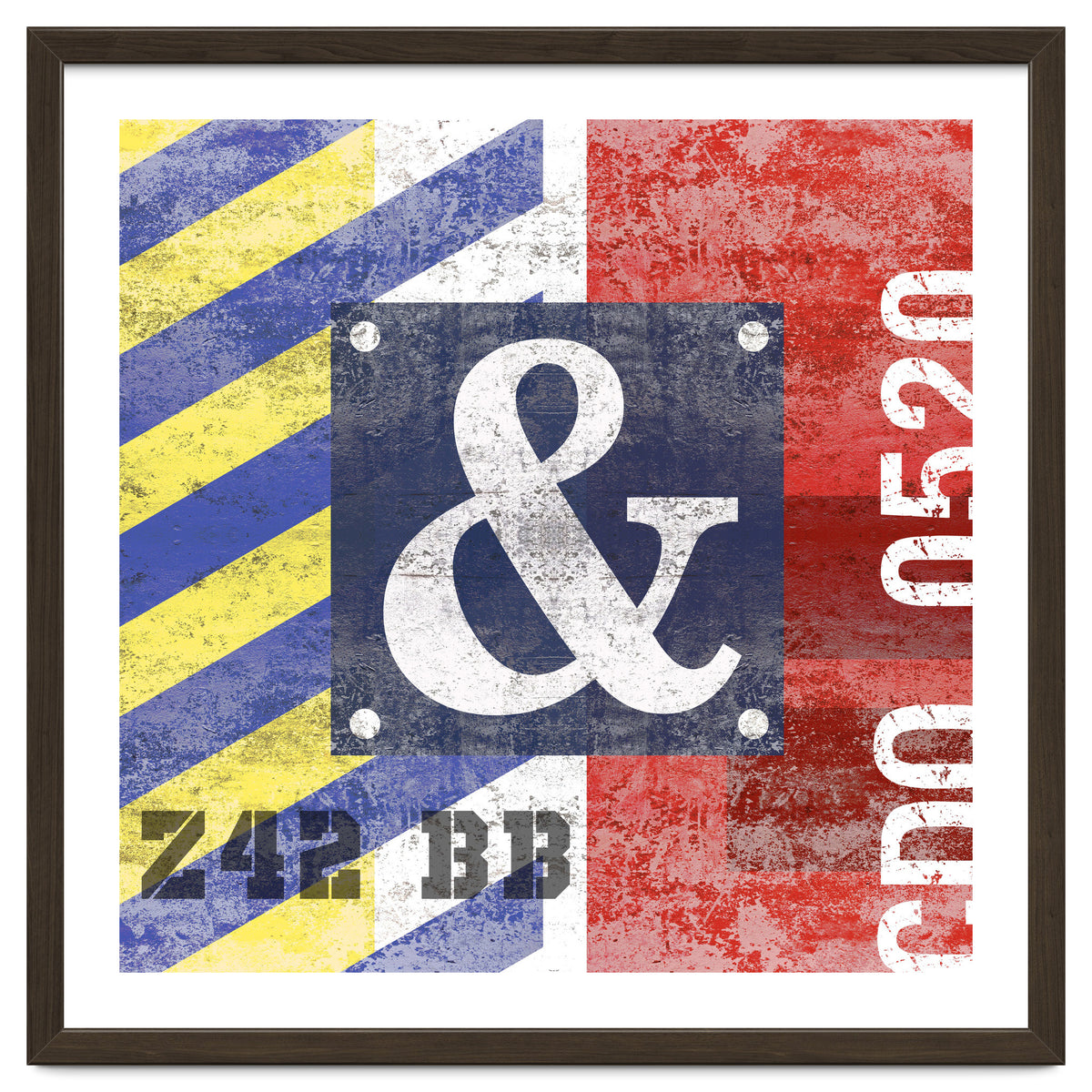 Blue Ampersand Industrial Abstract