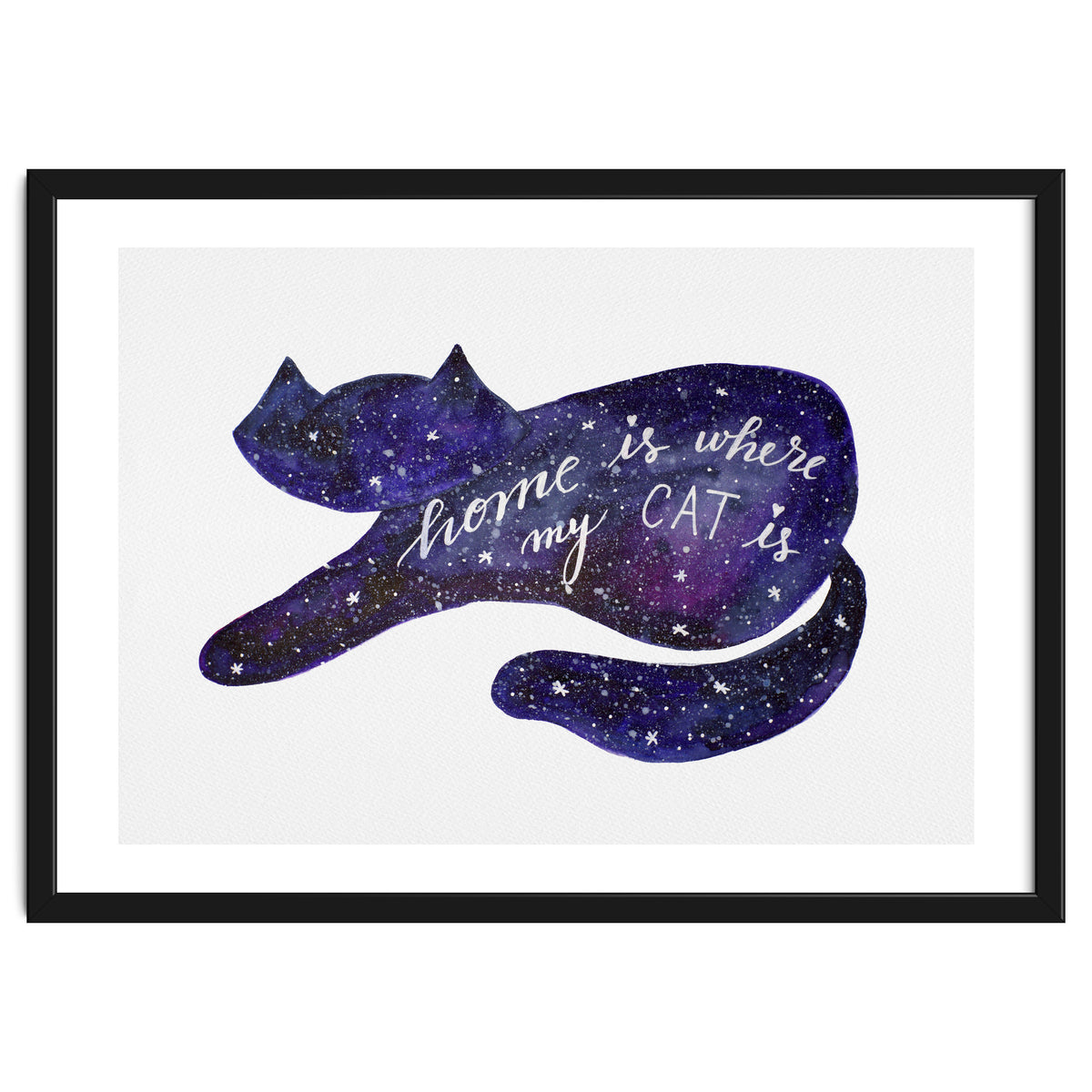 Watercolor galaxy cat