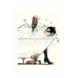 Catwoman in the Bath, funny Bathroom Humour (Print Only) thumbnail