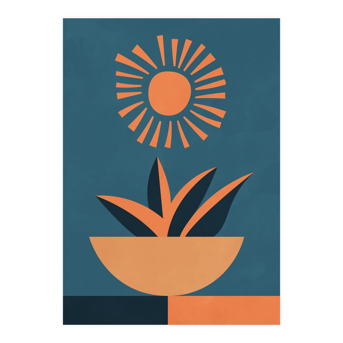 Retro Boho Botanical Sun Plant (Print Only)