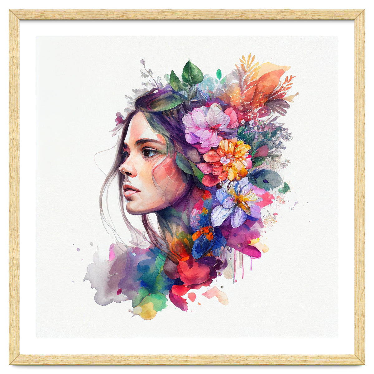 Watercolor Tropical Woman #12