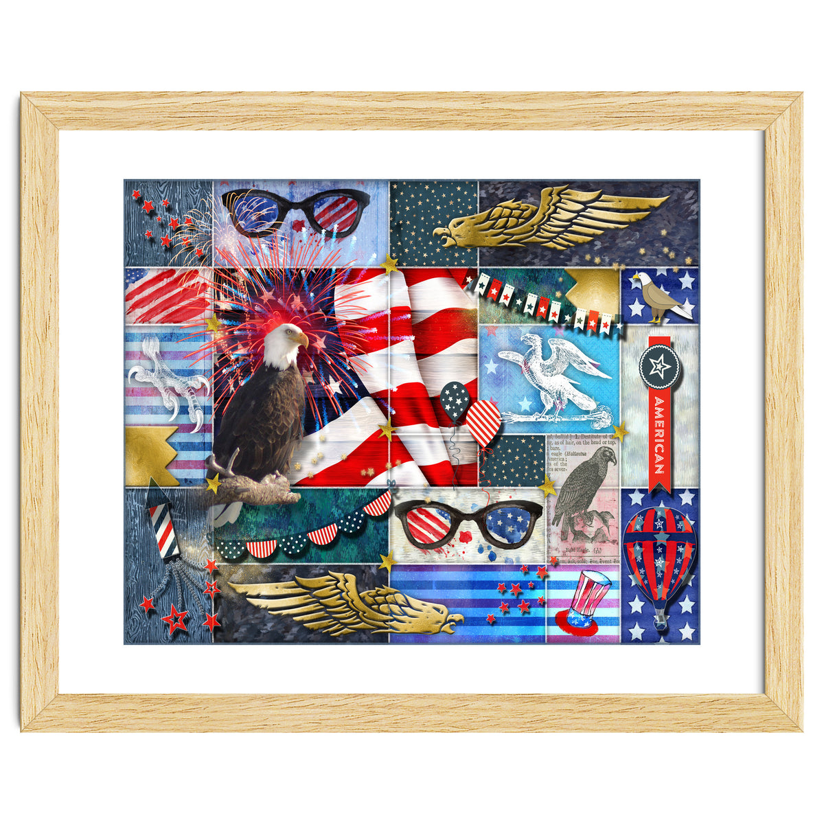 Americana Eagles Collage
