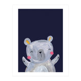 Woodland Bear On Navy (Print Only) thumbnail