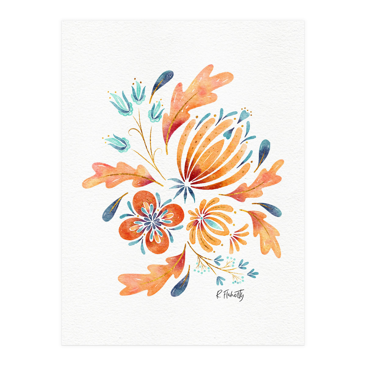 Protea Floral | Peach (Print Only)