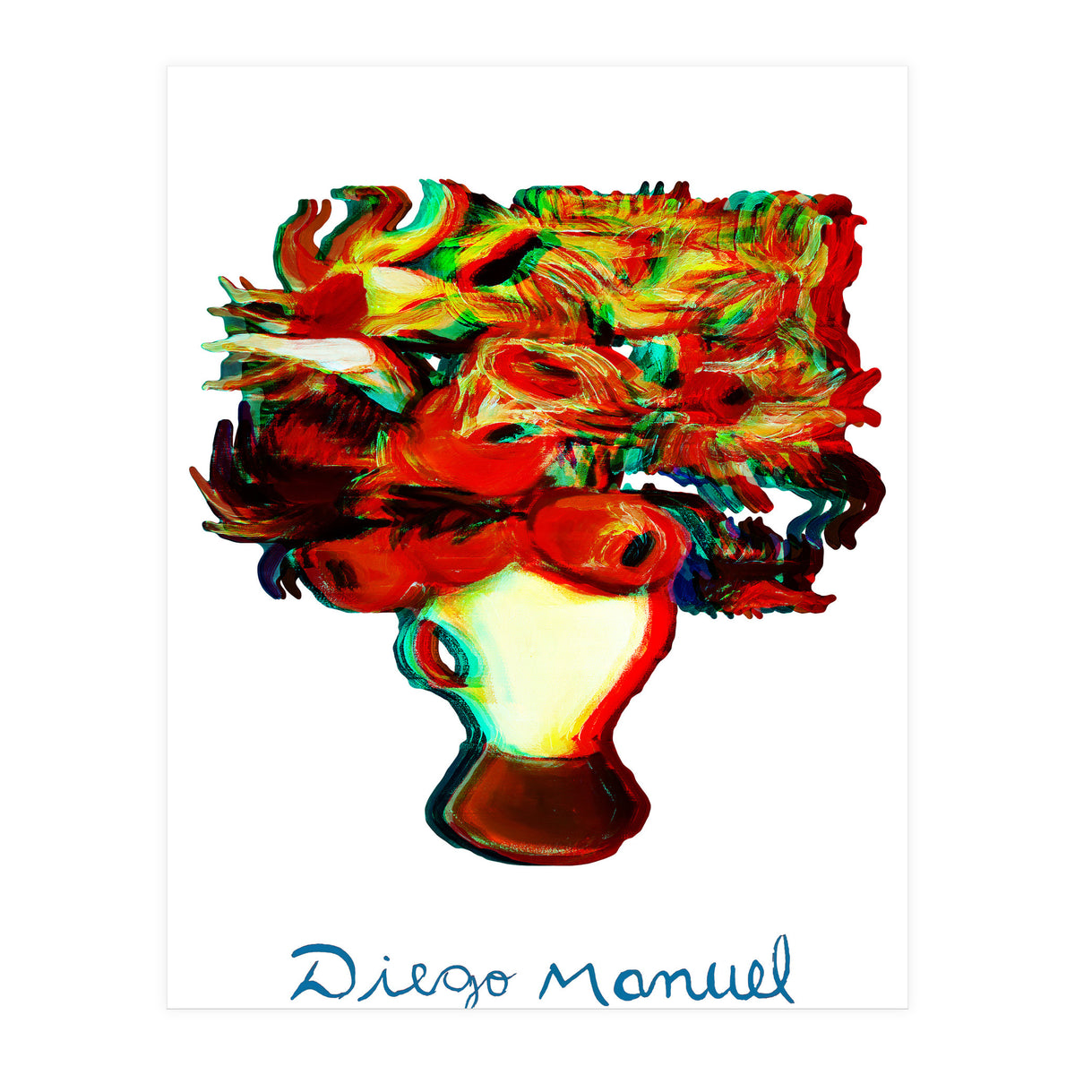 Florero Fondo Turquesa 3d (Print Only)