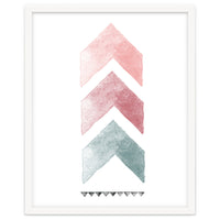 Pink And Blue Watercolor Chevron
