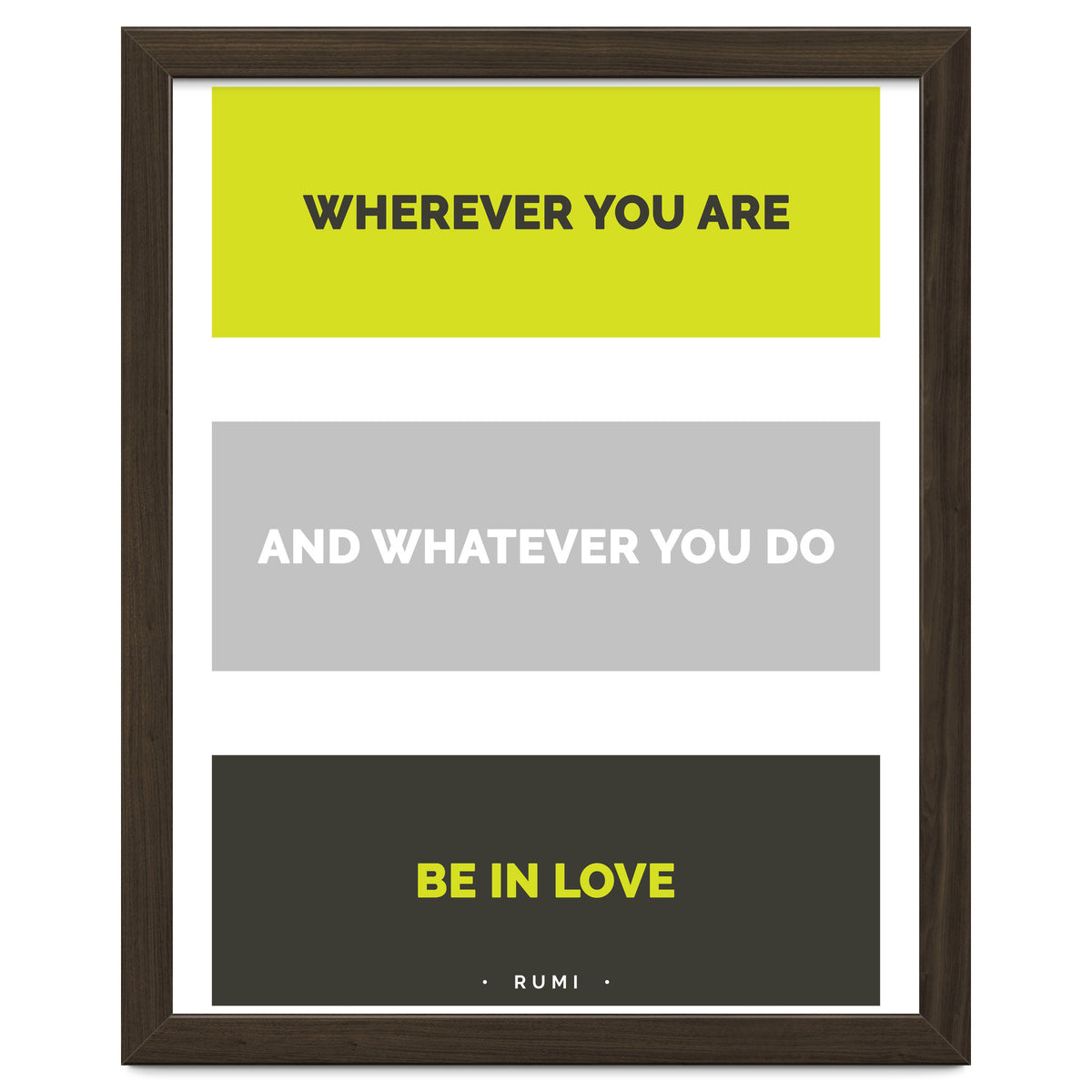 Be In Love - Rumi Quote Typography