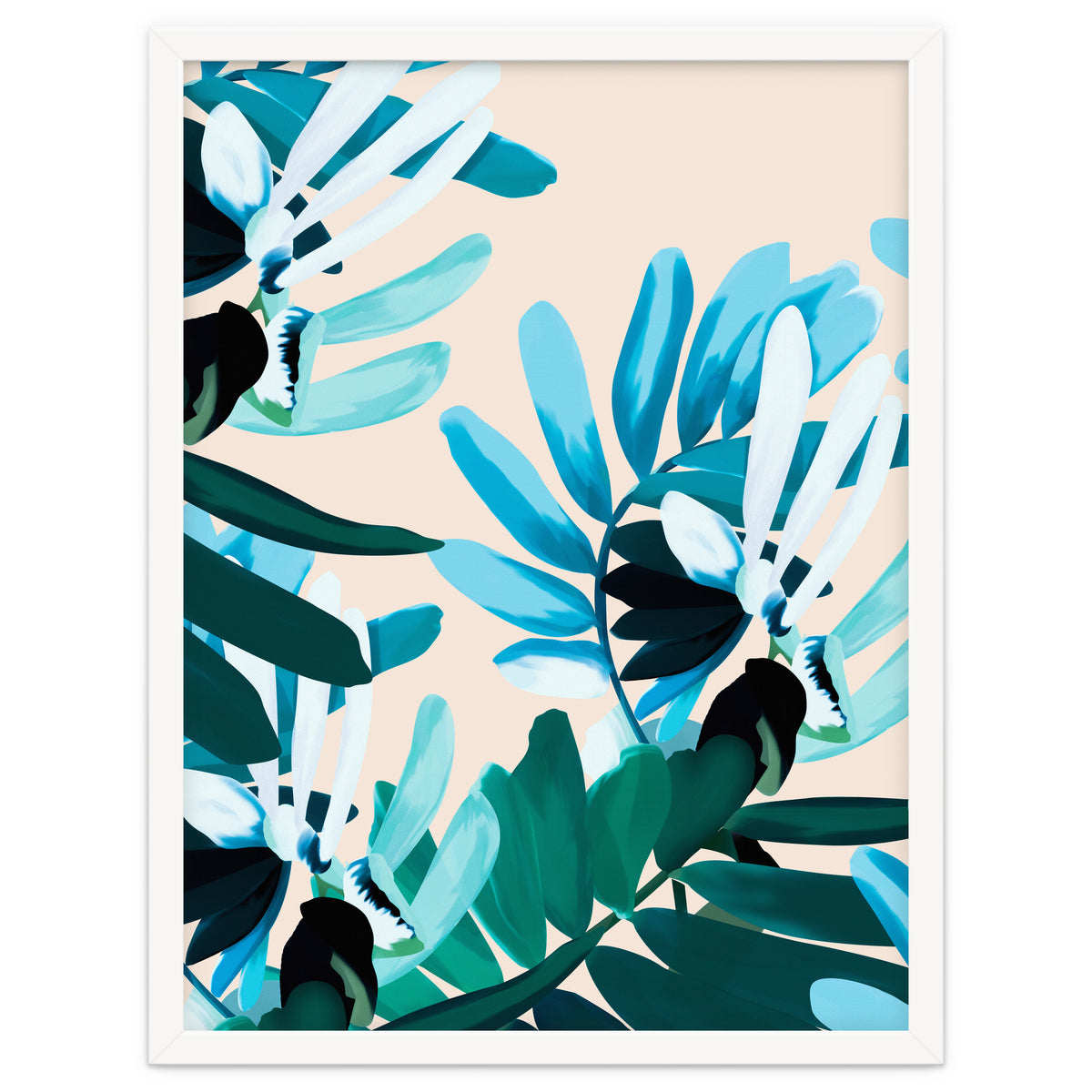 Large bluish botanical leaves