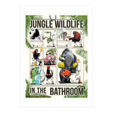 Jungle Wildlife in the Bathroom, funny toilet humour (Print Only) thumbnail