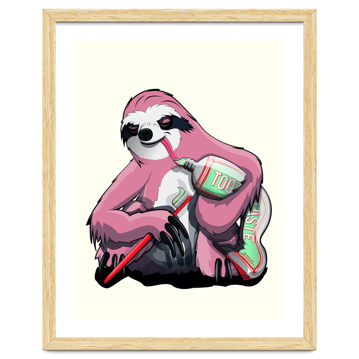 Sloth Brushing Teeth, Funny Bathroom Humour