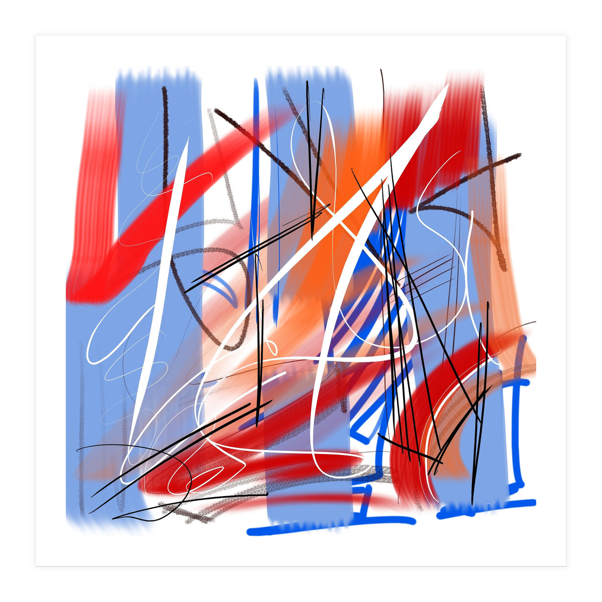 blue and red strokes (Print Only)