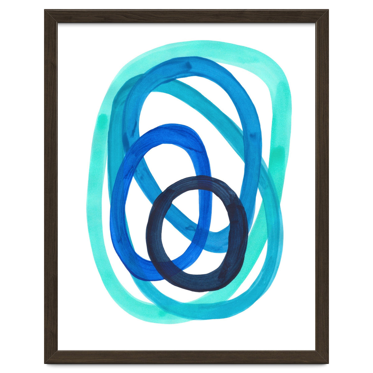 Marine Blues Blue Teal Turquoise Navy Blue Nesting Circles