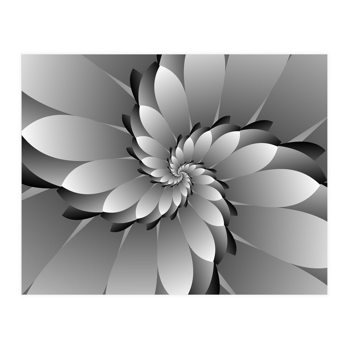 BLACK Floral 3D ART (Print Only)
