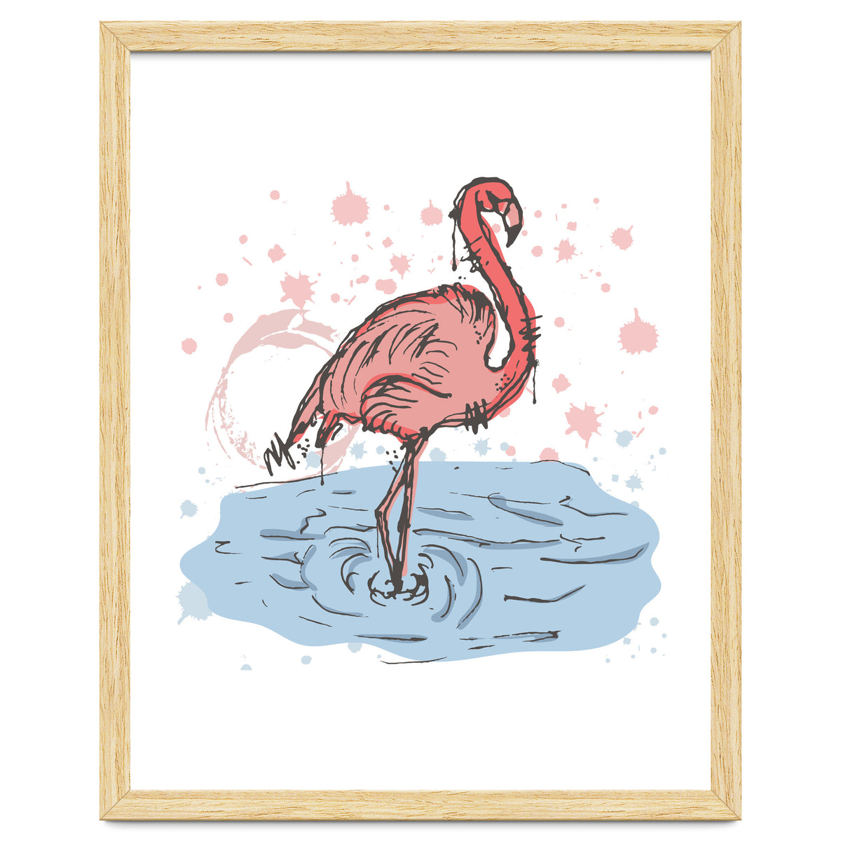 Flamingo Scribble sketch