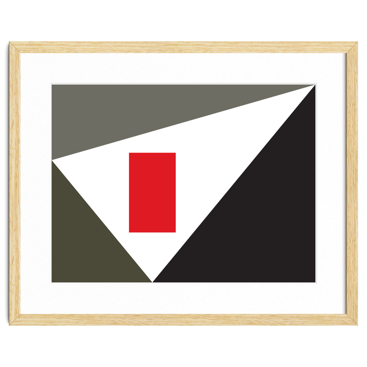 Geometric Shapes No. 86 - grey & red