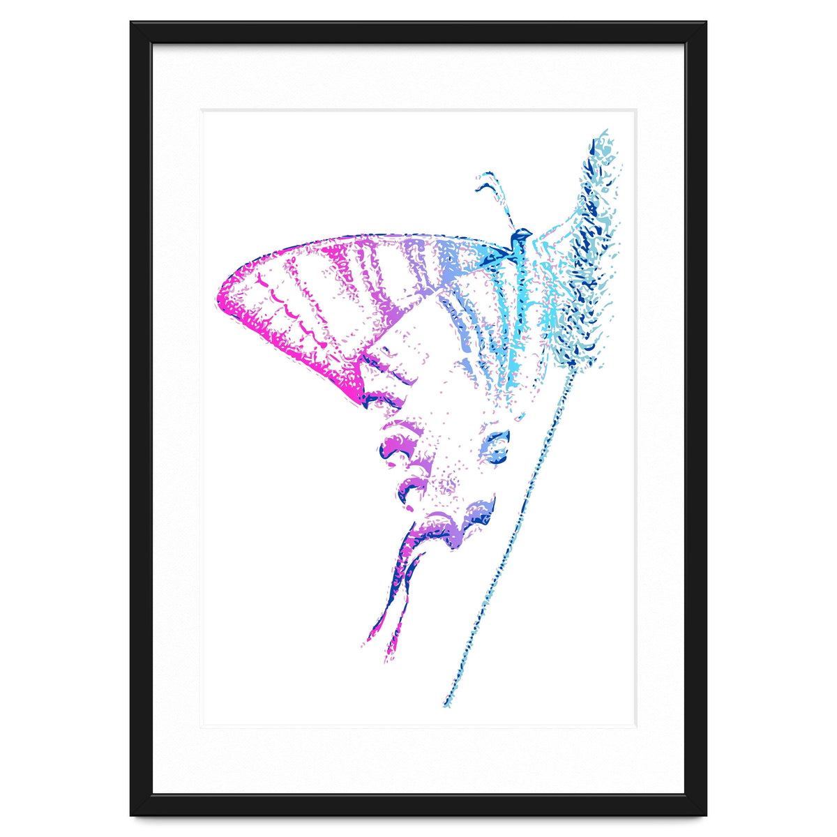 Swallowtail On Grass in Pinquoise