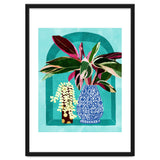Moroccan Shelfie | Tropical Teal Plants Botanical | Exotic Modern Bohemian Eclectic Décor thumbnail