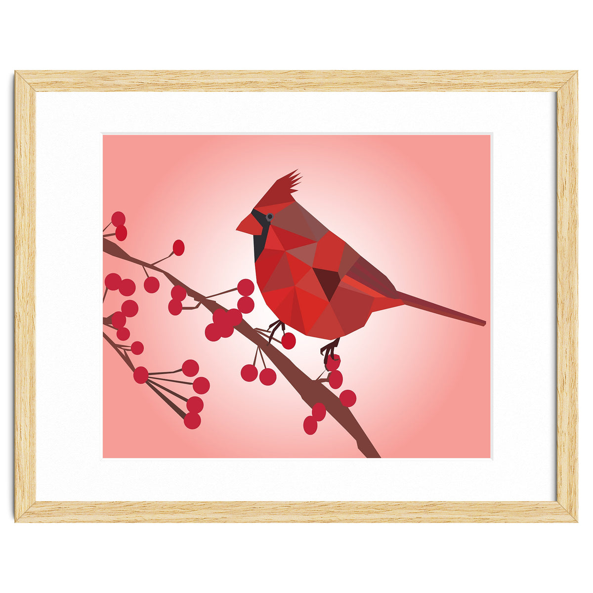 Northern Cardinal Bird Low Poly Art