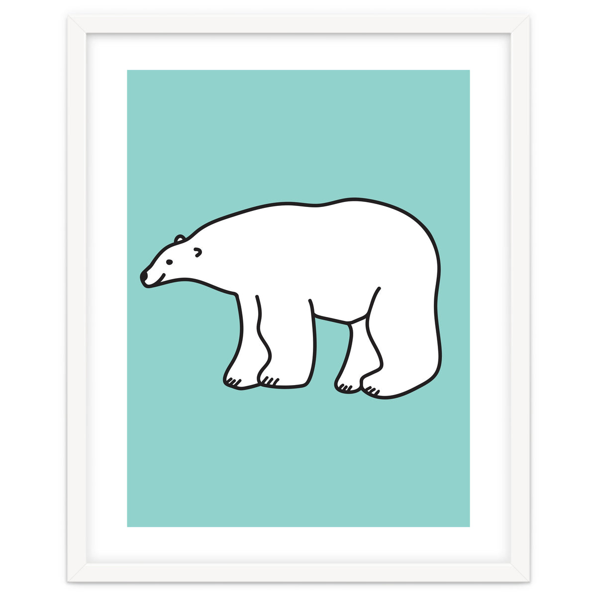 Polar Bear Pattern On a Mint Background