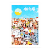 City Of Dreams, Italy Pastel Cityscape Painting, Architecture Buildings Abstract Illustration (Print Only) thumbnail