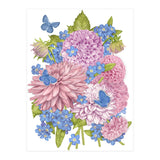 Pink Flowers and Butterflies (Print Only) thumbnail