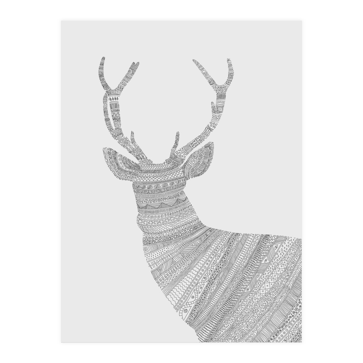 Stag Grey Poster (Print Only)