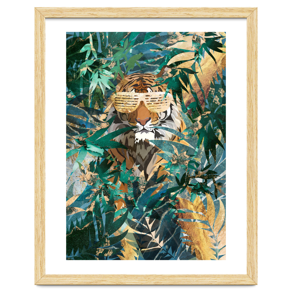 Hip Hop tiger in the tropical jungle