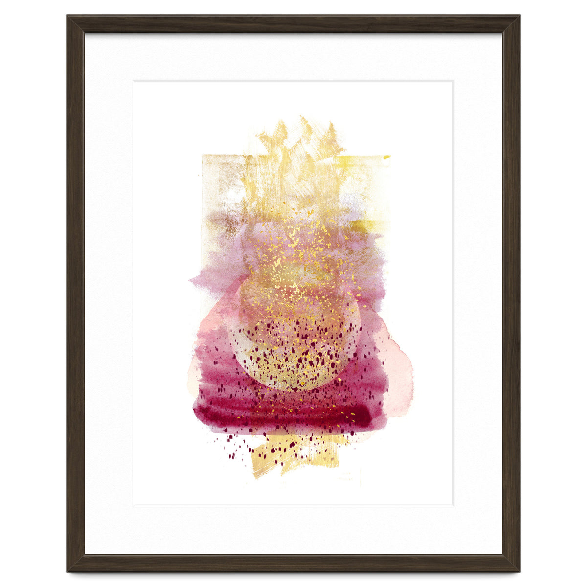 Abstract watercolour summer moon