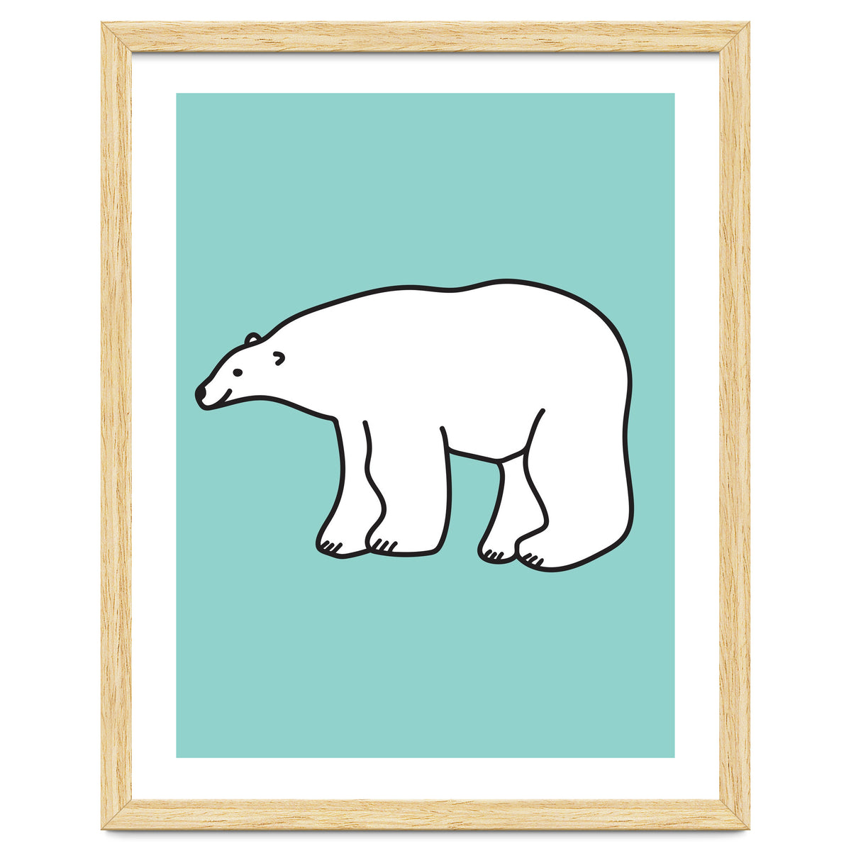 Polar Bear Pattern On a Mint Background