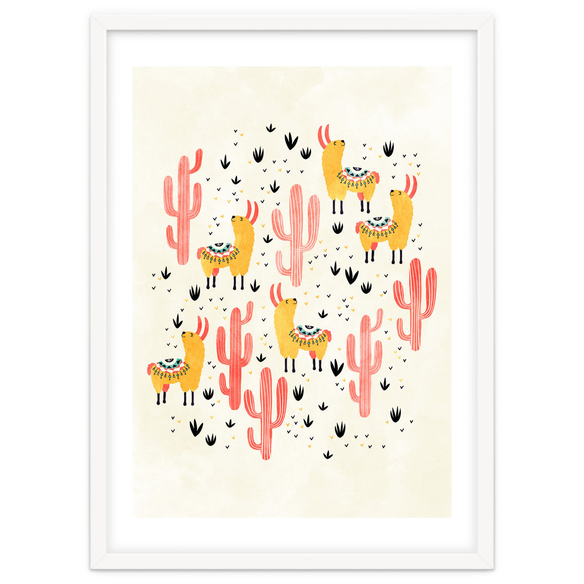 Yellow Llamas Red Cacti