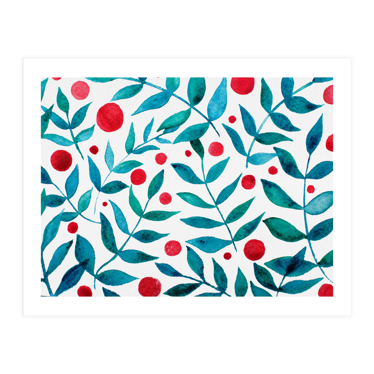 Watercolor Teal Branches (Print Only)