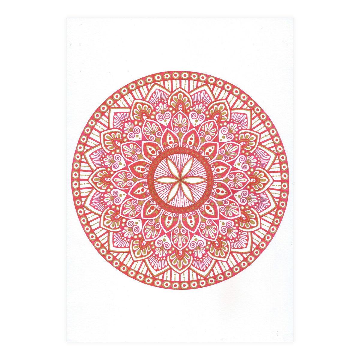 Red & Gold Mandala (Print Only)