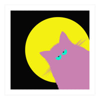 Full Moon Lilac Cat  (Print Only)
