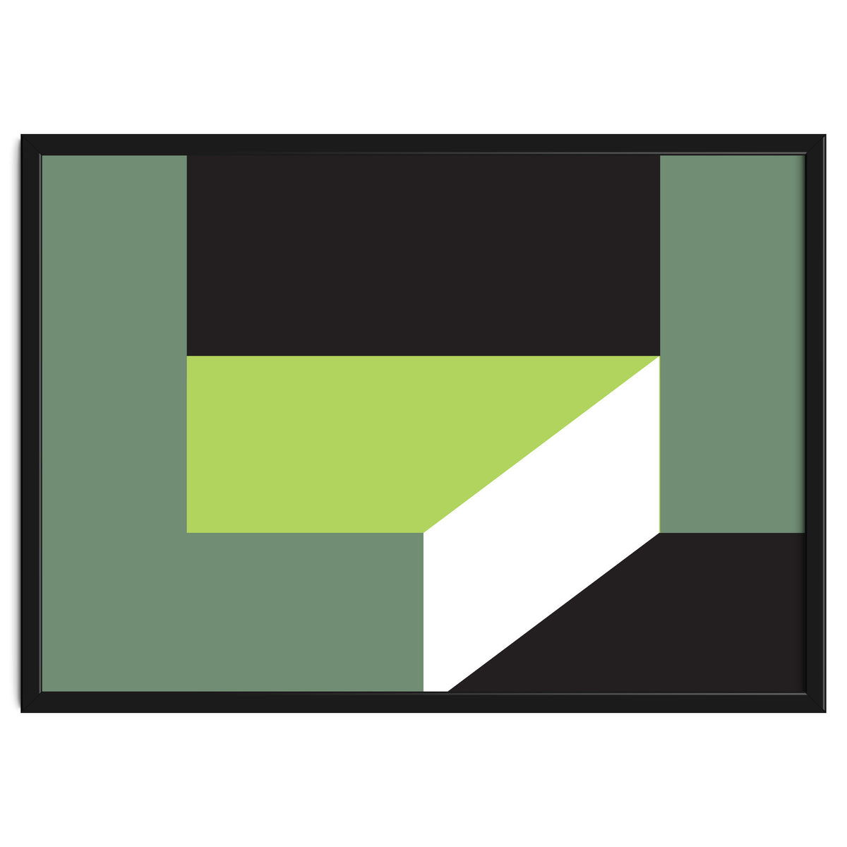 Geometric Shapes No. 83 - lime & grey