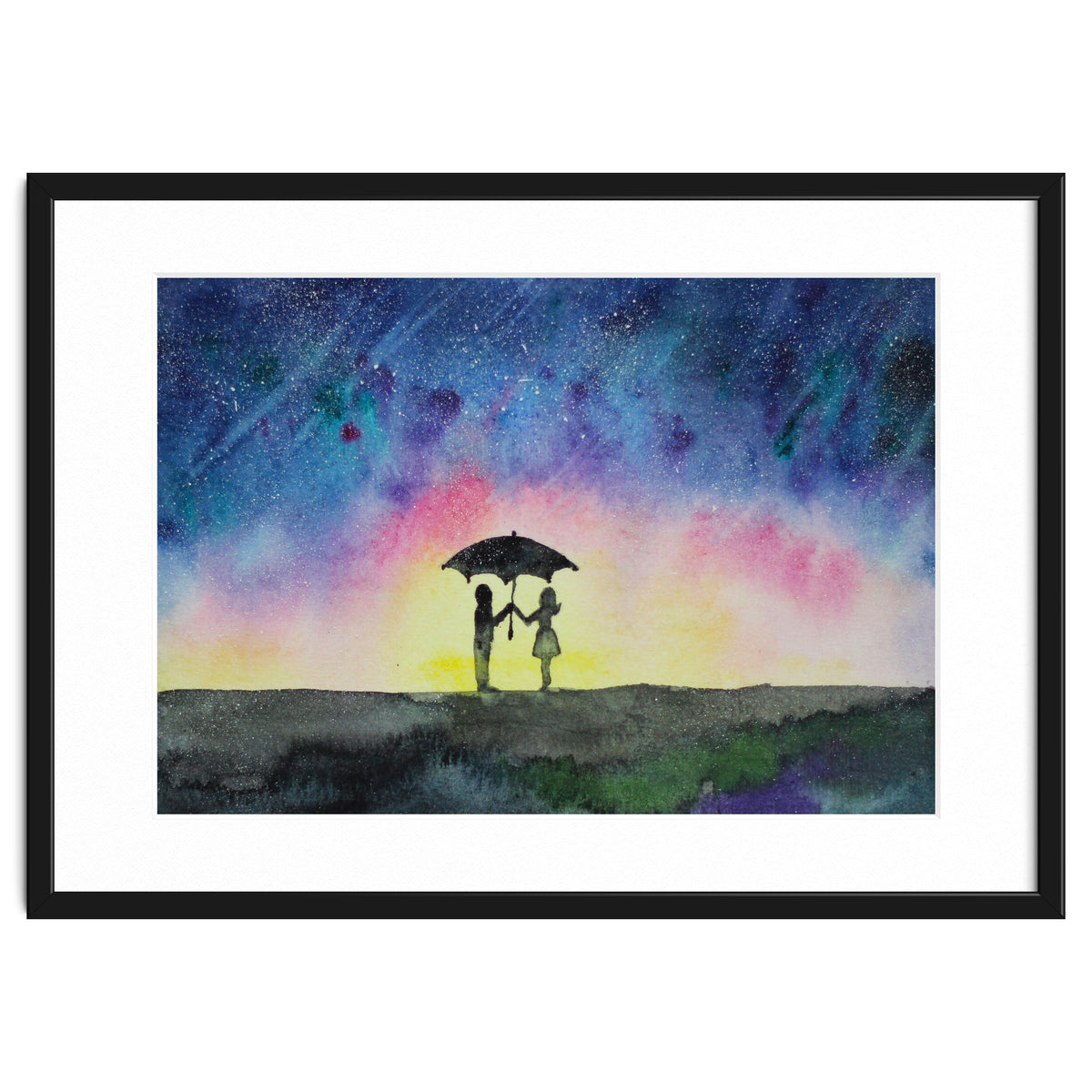 Under the star rain || watercolor