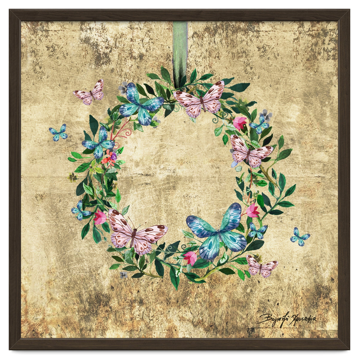 Wreath #Flowers & Butterflies#Royal collection