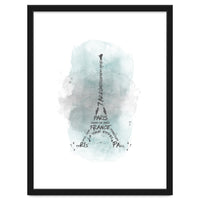 Watercolor Art Eiffel Tower | turquoise