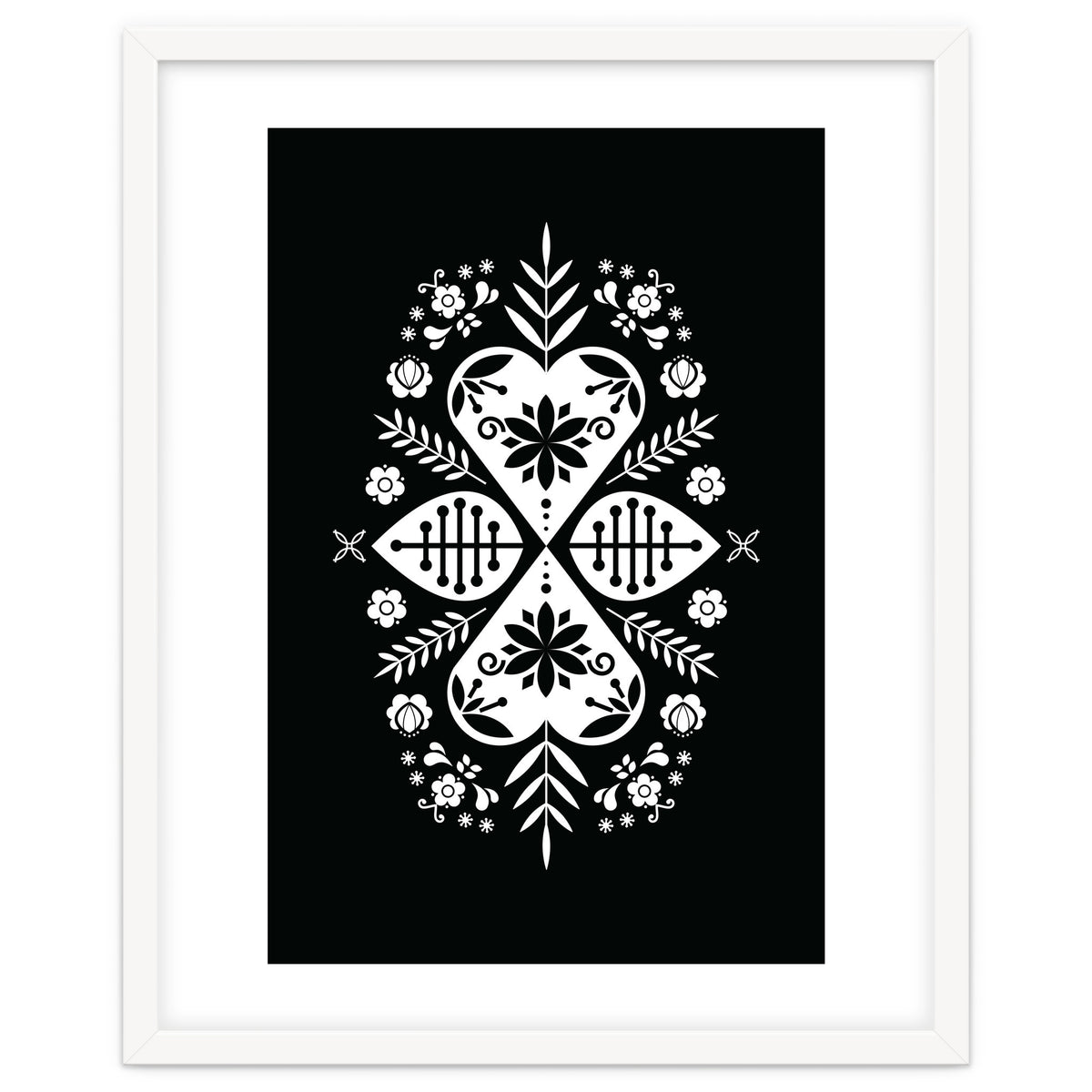 Scandinavian Folk Pattern Monochrome 01