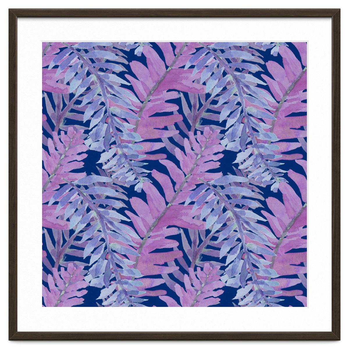 Woodland Ferns in Blue
