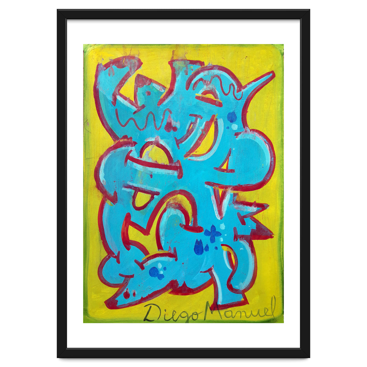 Forma Celeste Sobre Amarillo 3