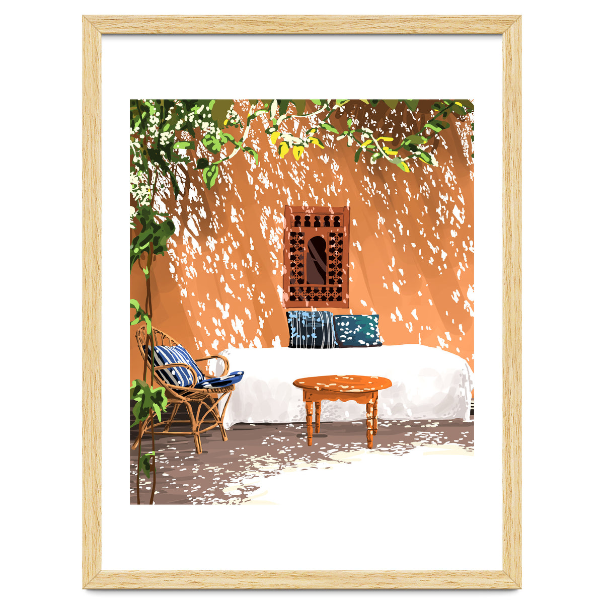 A Relaxed Afternoon | Tropical Summer Architecture | Buildings India Travel Bohemian Décor Painting