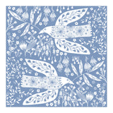 Doves And Flowers White On Blue (Print Only) thumbnail