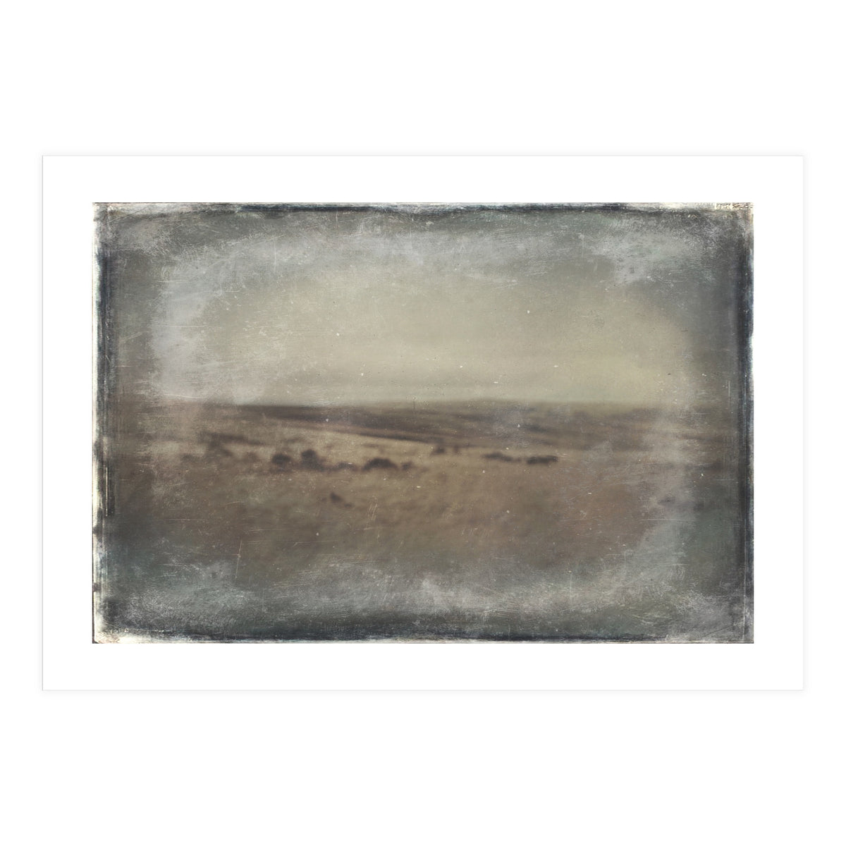 Bleak winter landscape of Saddleworth Moor  (Print Only)