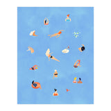 Summer Weekend in The Ocean Watercolor Swim Painting | Travel People Chic Eclectic Boho Fun (Print Only) thumbnail