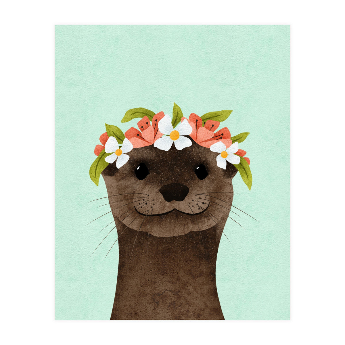 Floral Otter (Print Only)
