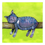 Sleeping cat in purpe (Print Only) thumbnail