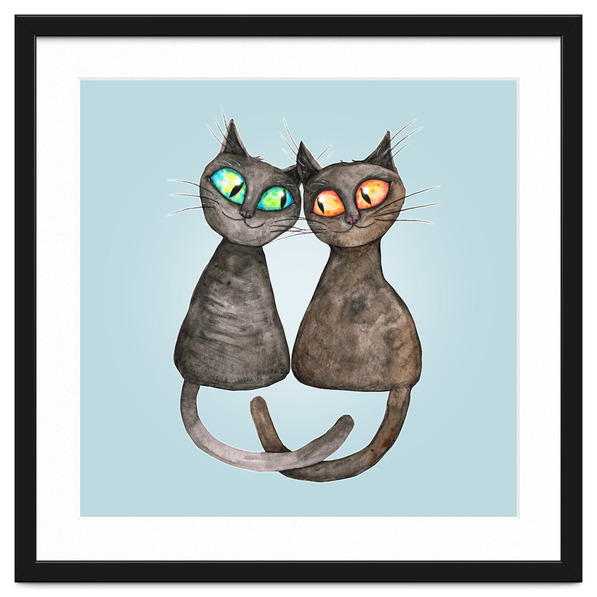 Two cute loving cats