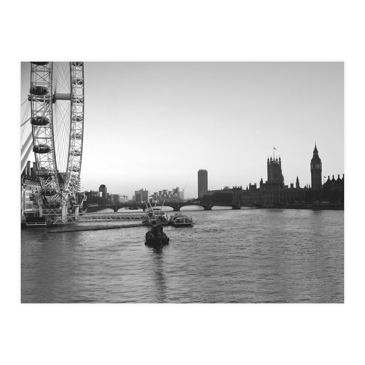 London River Thames, Big Ben House of Parliament  (Print Only)