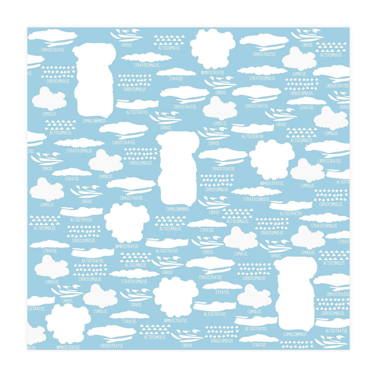 Clouds landscape on blue background (Print Only)