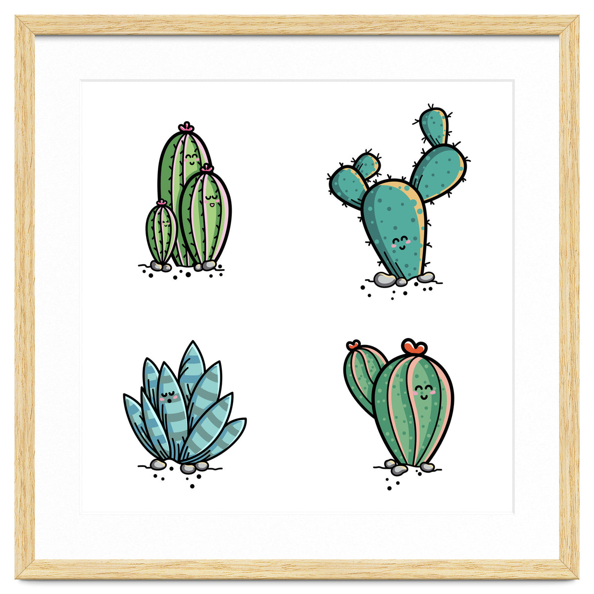 Kawaii Cute Cacti Desert Plants